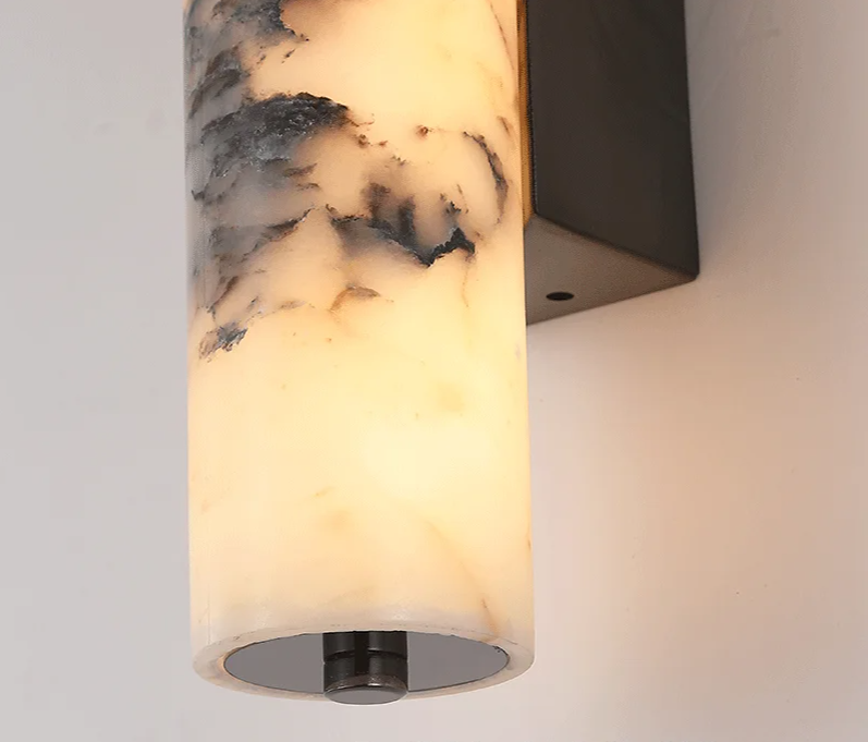 Marbella Lux Sconce – Natuurlijke Zwarte Marmeren Wandlamp in Italiaans Design voor Slaapkamer &a Woonkamer - wandlamp - clos