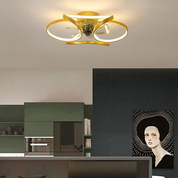 Bloem Led Moderne Inbouw Plafondventilator Met Afstandsbediening Plafondlamp - plafondlamp