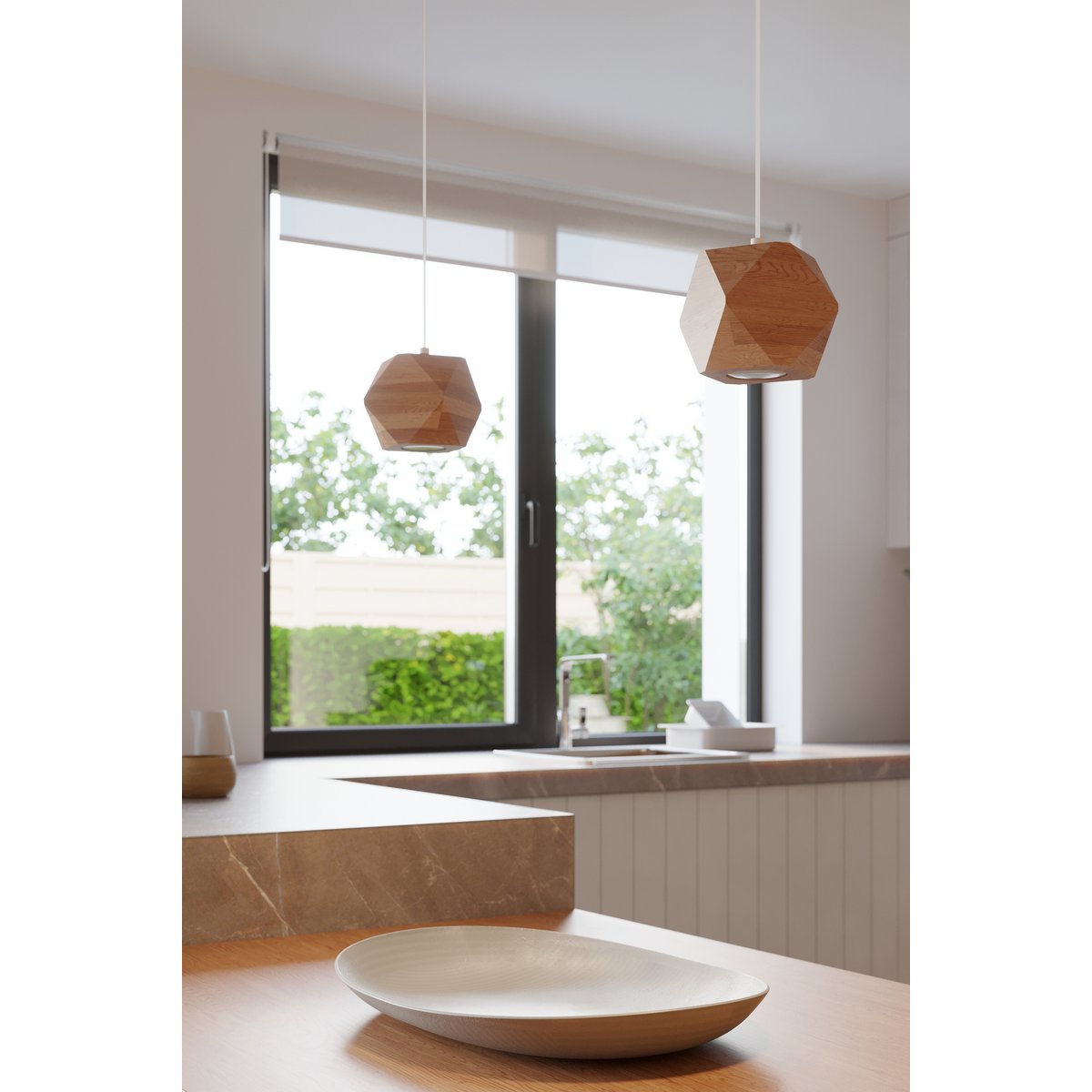 Licht Op SRL - Woody Plafondlamp Van Natuurlijk Hout - plafondlamp - sfeerbeeld