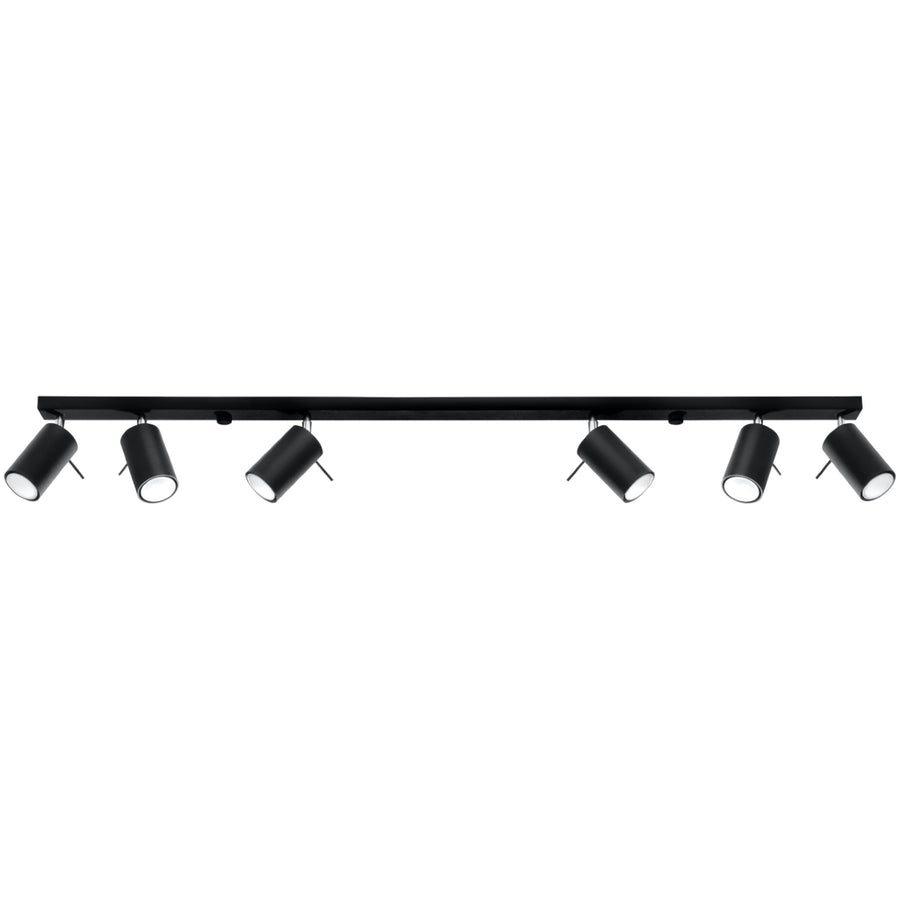 Plafondlamp RING 6L zwart