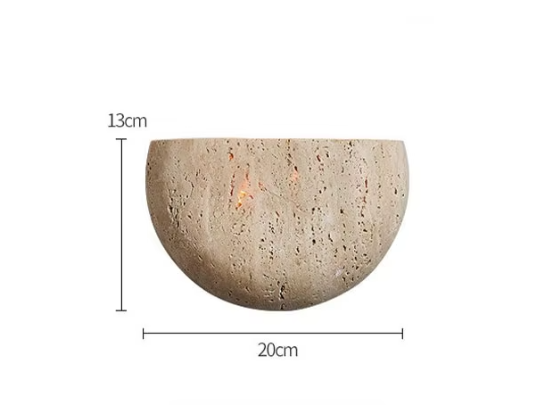 WABIKU Natuursteen Wandlamp - wandlamp - afmetingen