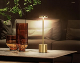 LumiÉlan – Klassieke Oplaadbare Tafellamp met Touch, Traploze Dimming en 3 Lichtkleuren