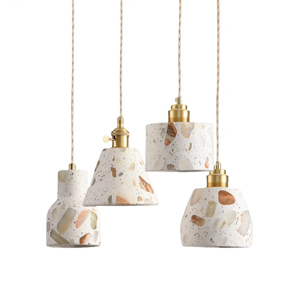 TerraLume LED Hanglamp – Moderne Terrazzo & Koper Designlamp