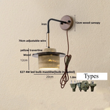 LumiTravert Wandlamp – LED Natuursteen & Hout Design met Trekschakelaar