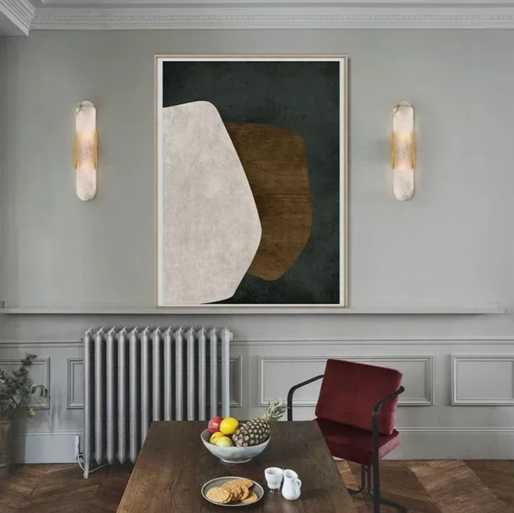 Luxe Marmeren Wandlamp – Modern Design met Stijlvolle Verlichting - wandlamp - materiaaldetail
