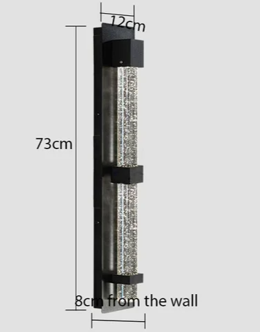 CrystalLux Buitenwandlamp – Moderne Waterdichte Wandverlichting met K9 Kristal & Anti-Roest Aluminium - buitenverlichting - m