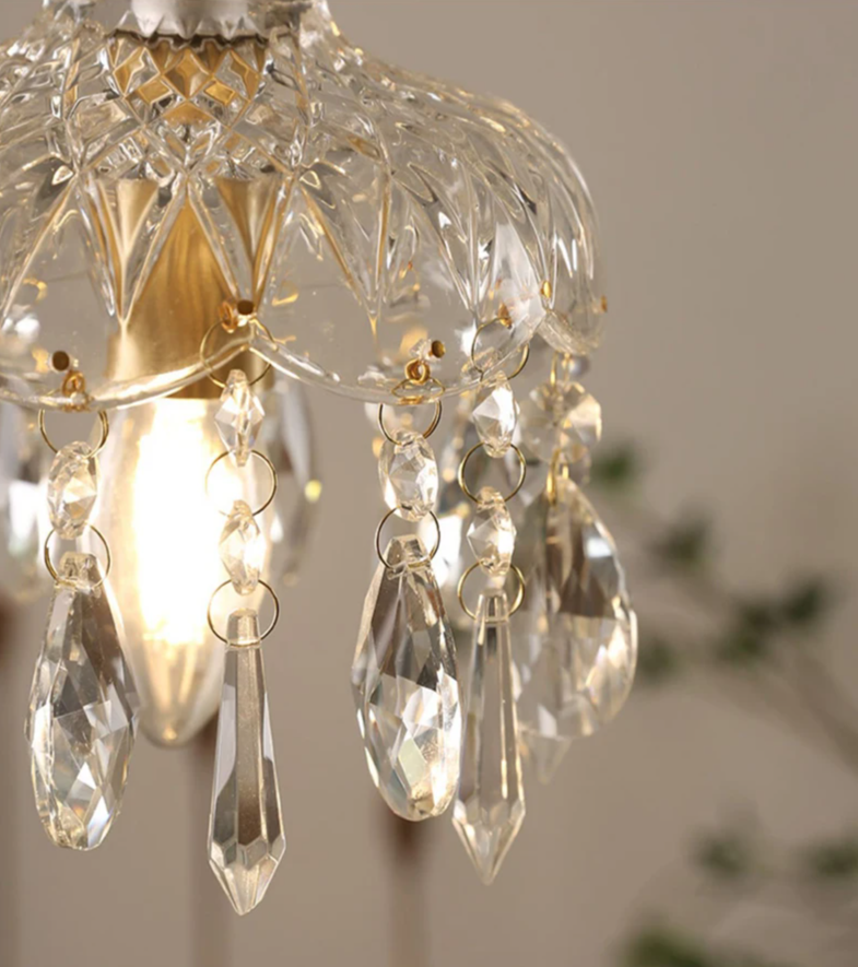 Franse Retro Glazen Hanglamp - hanglampen - close-up