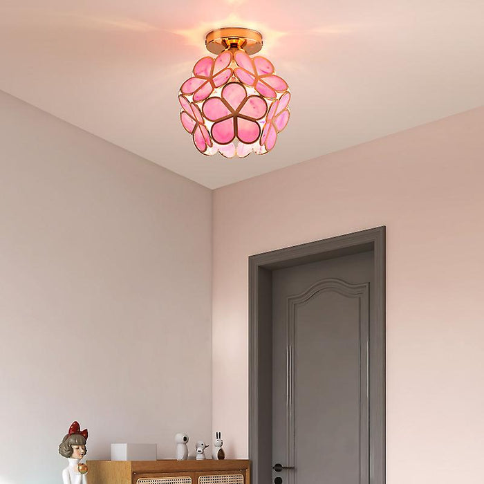 Design Bloemen Stijl Glazen Hal Plafondlamp