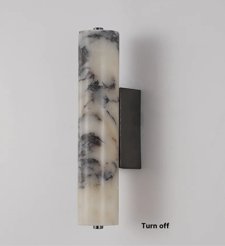 Marbella Lux Sconce – Natuurlijke Zwarte Marmeren Wandlamp in Italiaans Design voor Slaapkamer &a Woonkamer - wandlamp