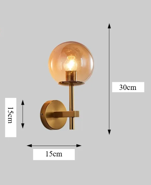 LumiNord – Nordic Moderne LED Wandlamp met Glazen Lichtbol - wandlamp - sfeerbeeld