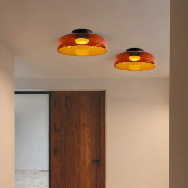 Scandinavische Designer Creatieve Persoonlijkheid Middeleeuwse Glazen Plafondlamp - plafondlamp - detail