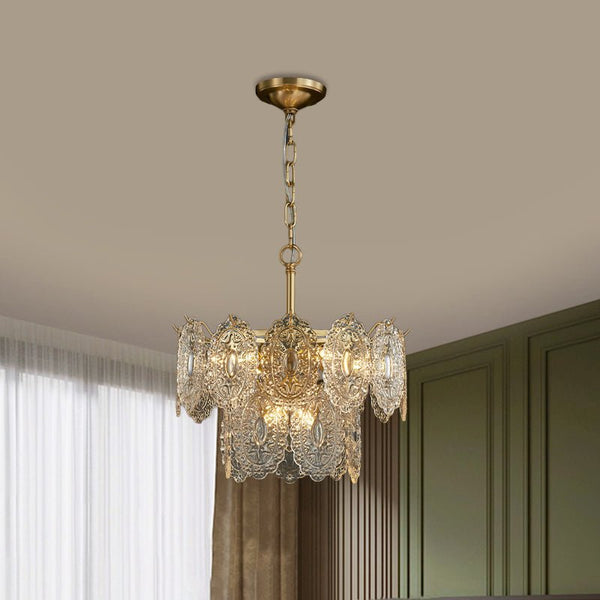 Luxe Kristallen Kroonluchter – Elegant Design met Gouden Afwerking - hanglampen - sfeerbeeld