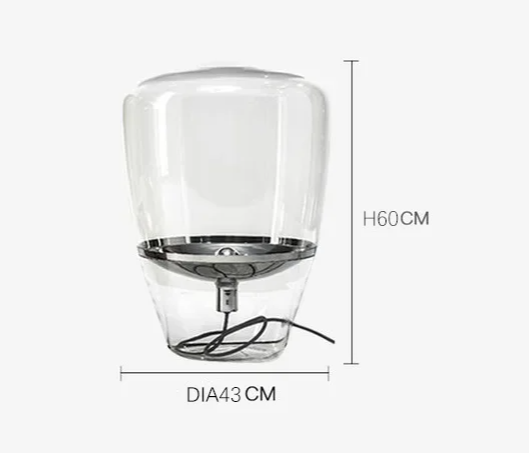 AuroraGlow – Scandinavische Designer Glazen Tafellamp LED - vloerlamp - close-up