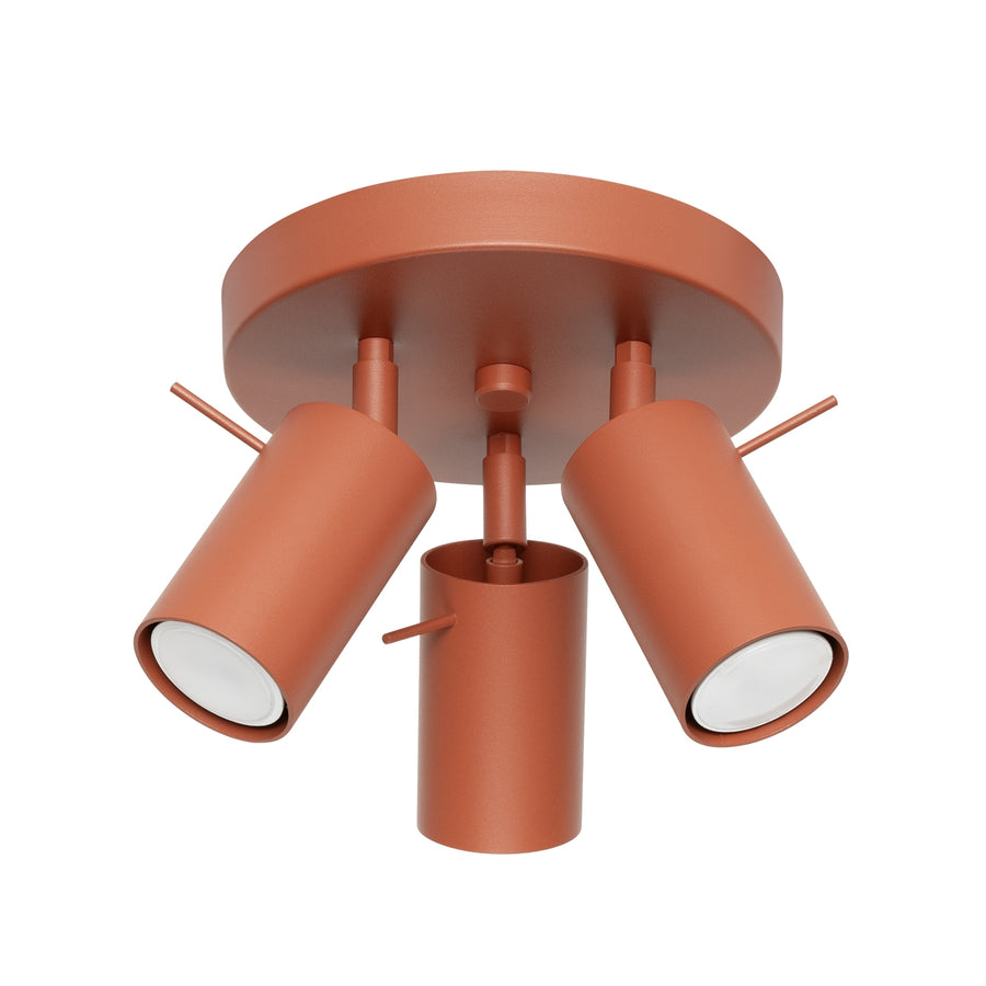 Plafondlamp RING 3P rood ochra