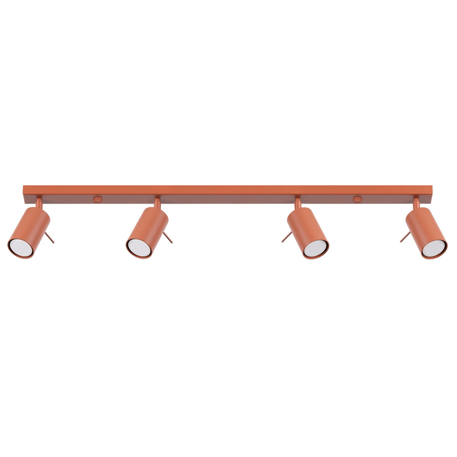 Plafondlamp RING 4L rood ochra