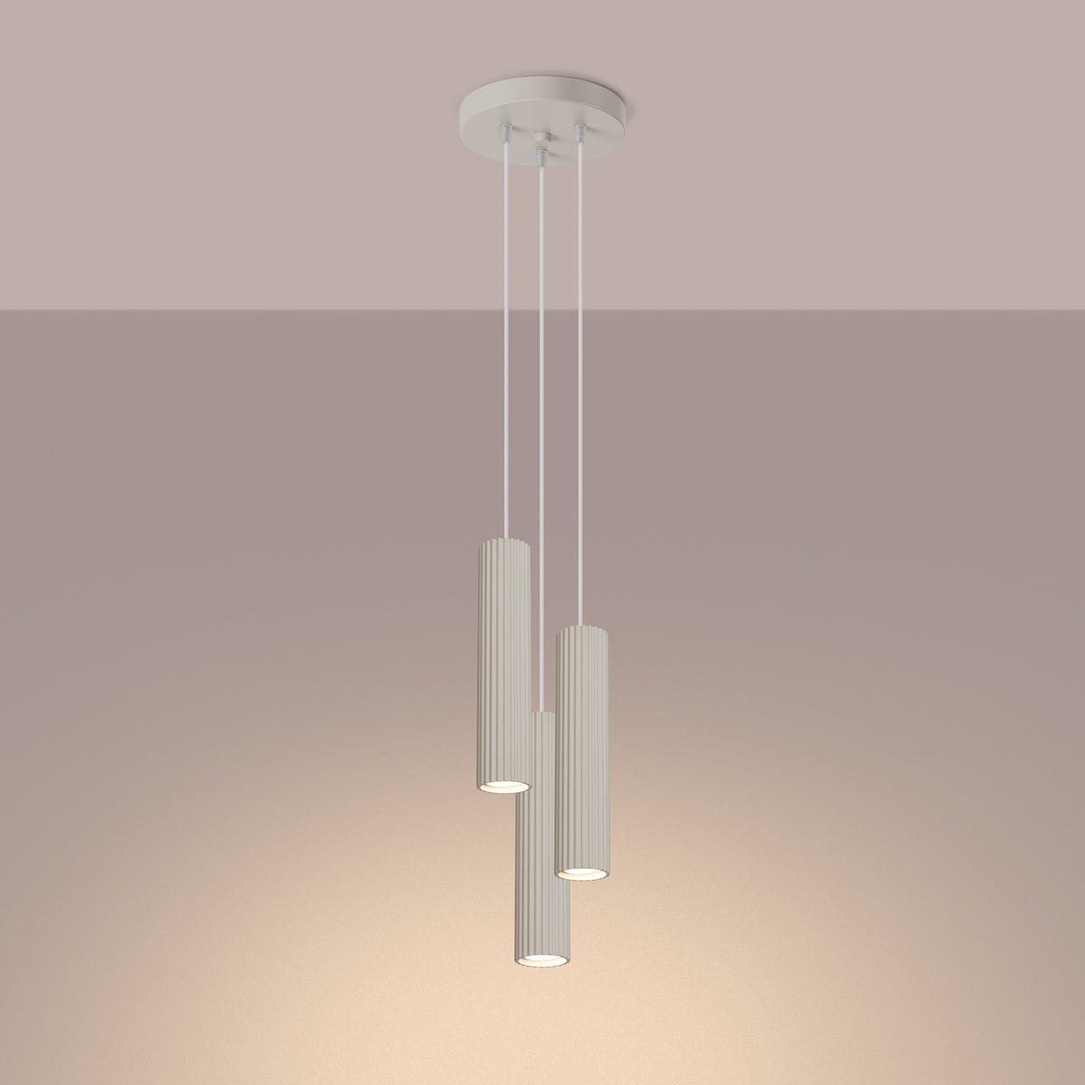 Hanglamp KARBON 3P beige