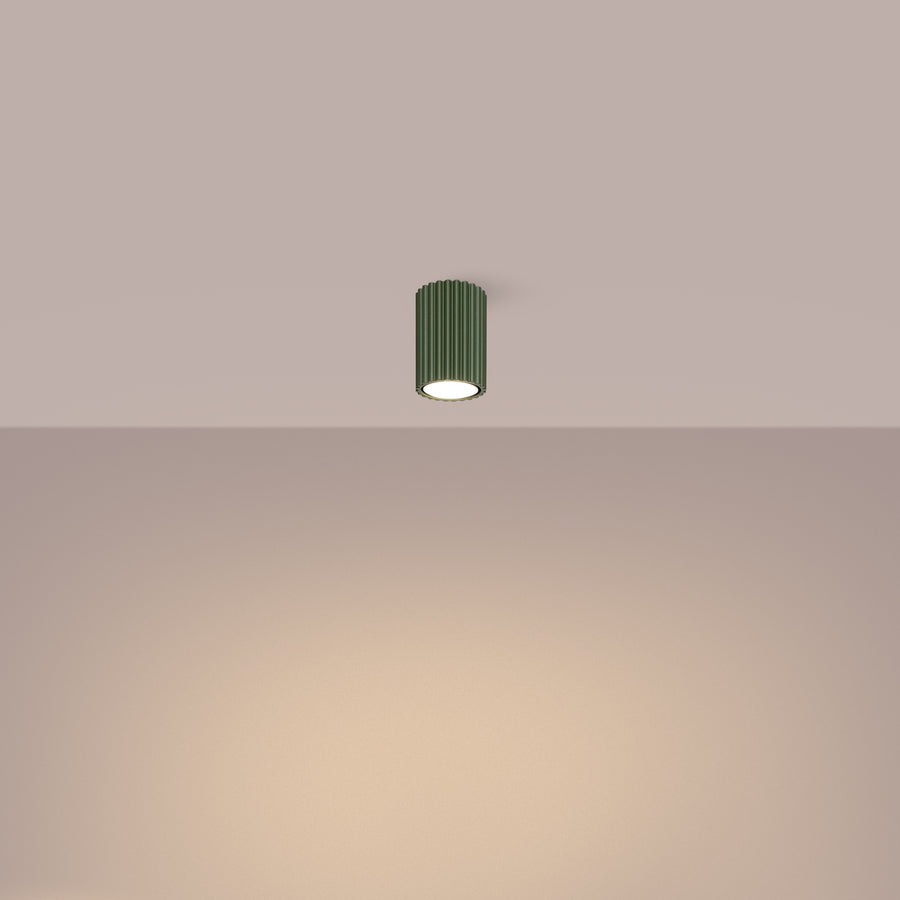 Plafondlamp KARBON 10 olijfgroen