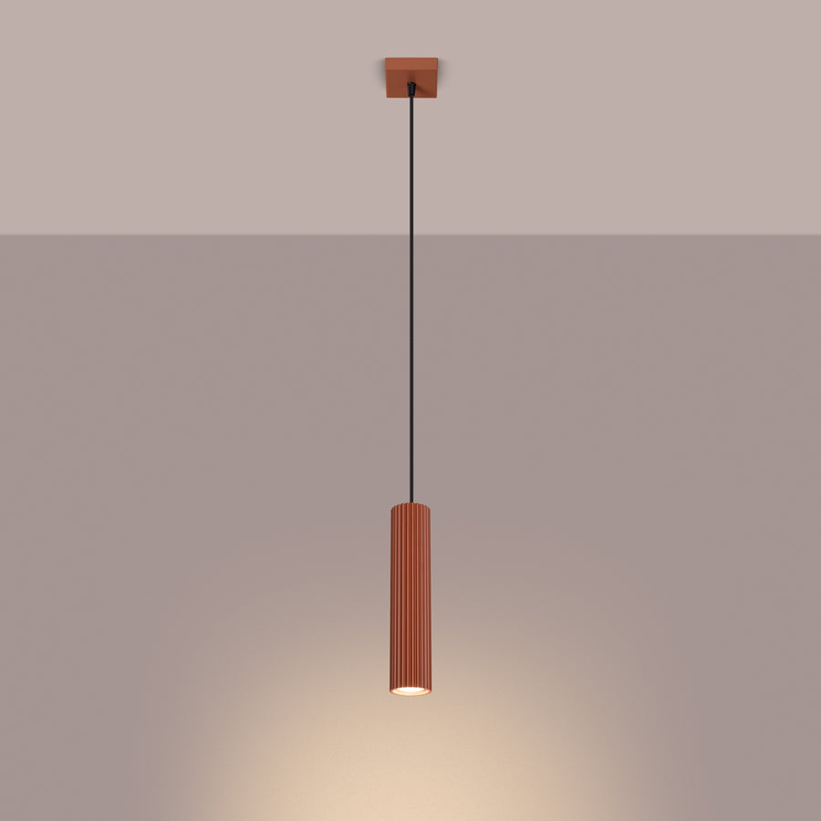 Hanglamp KARBON 1 rood oker