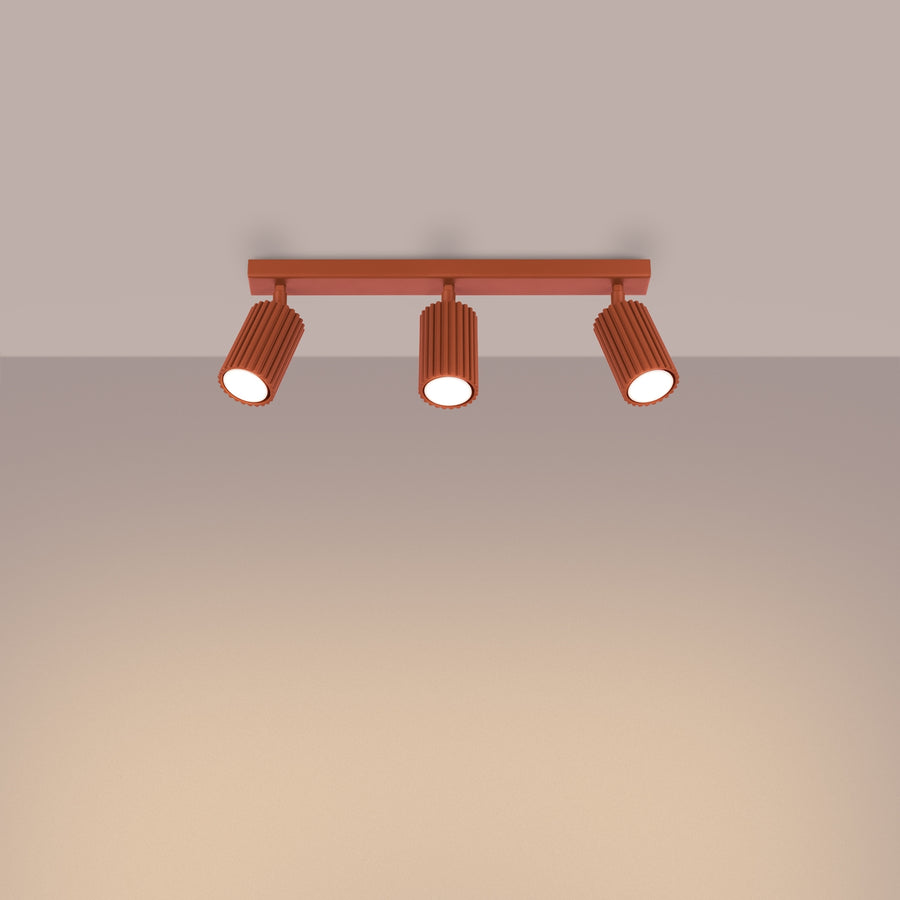 Plafondlamp KARBON 3L rood oker