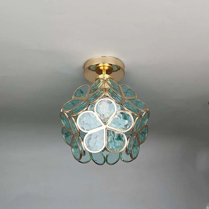 Design Bloemen Stijl Glazen Hal Plafondlamp - plafondlamp - gemonteerd