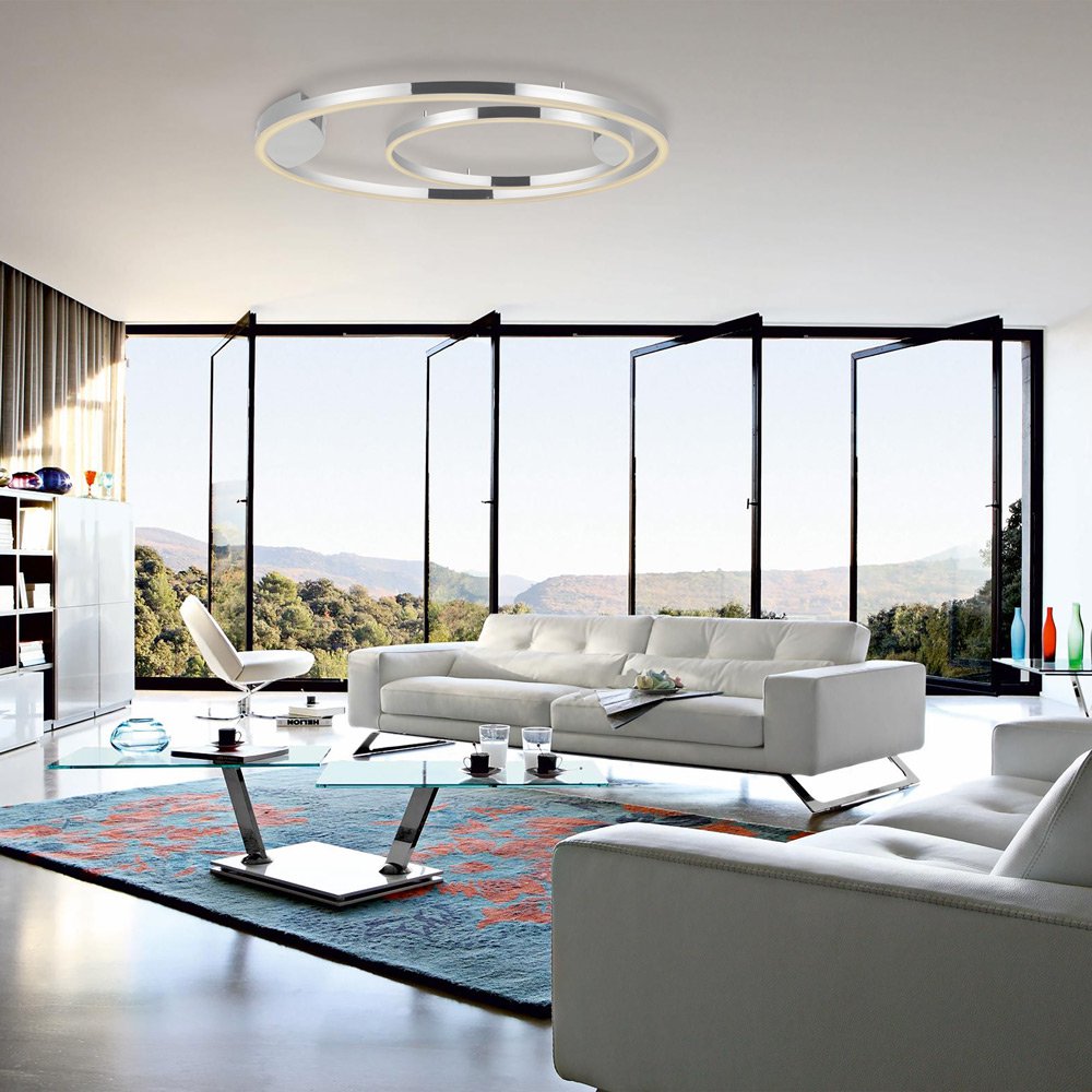 Skapetze - S.LUCE LED Ring 100 Wand & Plafond Dimbaar Chroom - wandlampen
