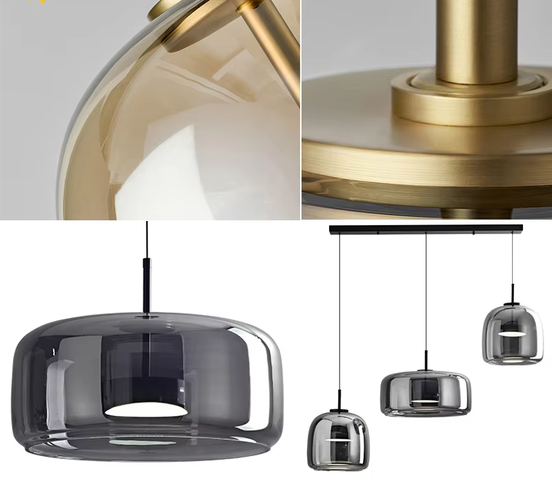 LumiGlow – Elegante Glassteen Hanglamp met LED-verlichting - hanglampen - close-up