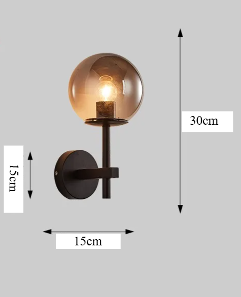 LumiNord – Nordic Moderne LED Wandlamp met Glazen Lichtbol - wandlamp - gemonteerd