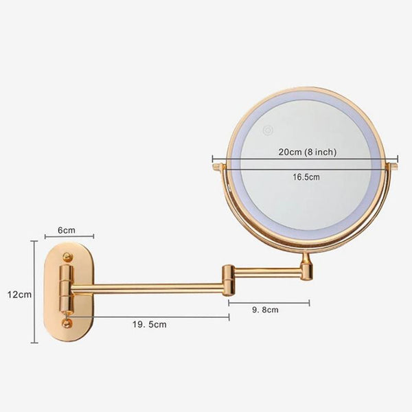 Gouden Oplaadbare Led Vergrotende Spiegel Voor Make-Up En Badkamer - wandlampen - detail