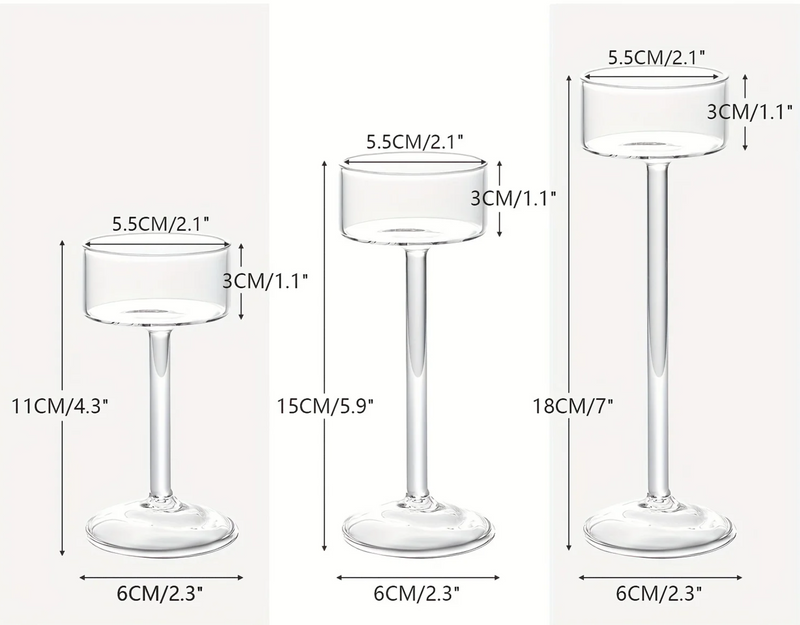 LumaVase Glazen Kandelaar Set