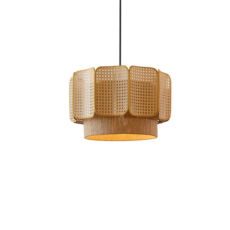 Japanse Wabi Sabi Boheemse Rotan Hanglamp - hanglampen - sfeerbeeld