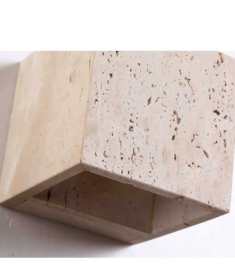 StoneBloc Buitenwandlamp – Natuurlijke Steenlook Wandlamp voor Tuin, Hal & Badkamer - buitenverlichting - in de kamer