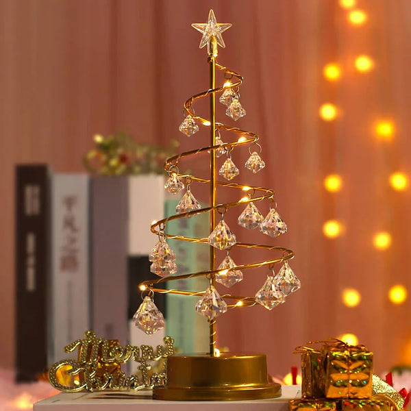 Kristallen Tafellamp In De Vorm Van Een Charmante Kerstboom - tafellampen - detail