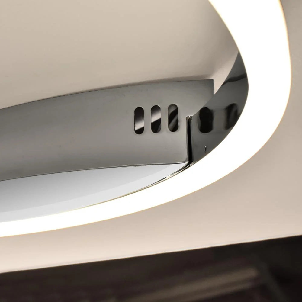 Skapetze - S.LUCE LED Ring 100 Wand & Plafond Dimbaar Chroom - wandlampen - zijaanzicht