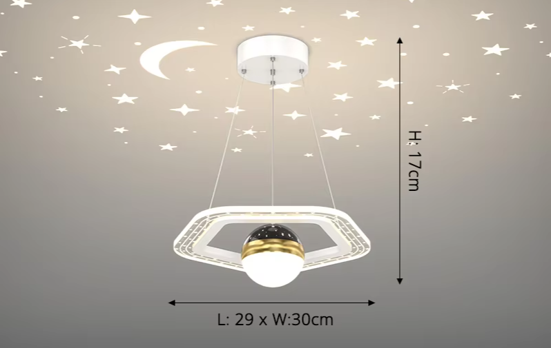 LunaNova LED Plafondlamp met Sterrenprojectie - hanglampen - afmetingen