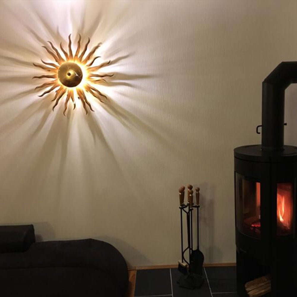Skapetze - Diator Xl Handgesmeed Zonneroest En Gouden Kleuren - wandlampen - verlicht