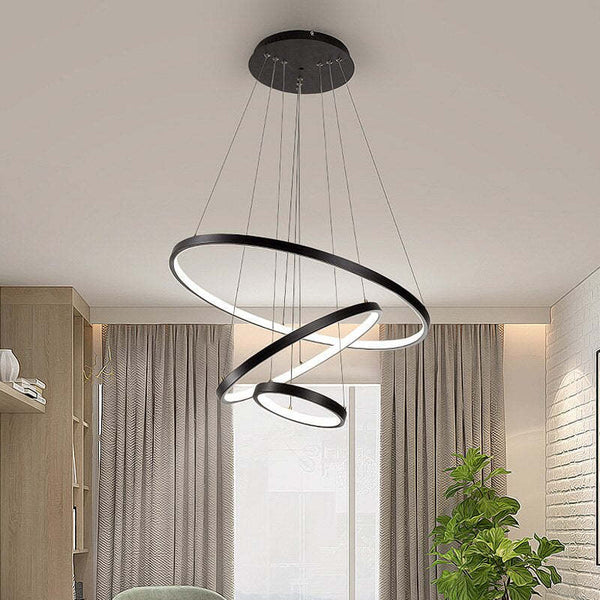Moderne zwarte ring plafondlamp spot Globo Marian