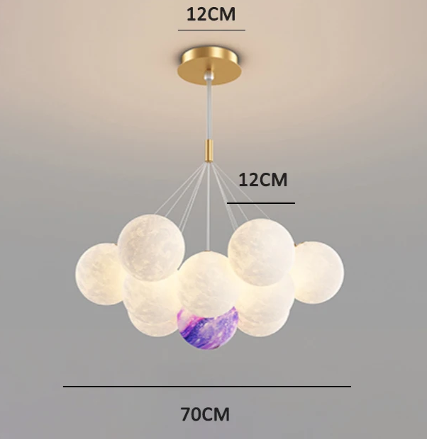 DreamGlow KidsChandelier – Moderne 3D-Print Kinderkamer Hanglamp - hanglampen - detail