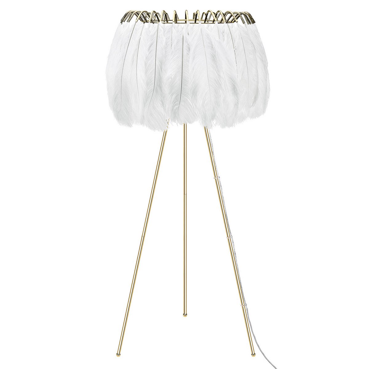 MINEHEART - Staande lamp met veren - wit - vloerlamp