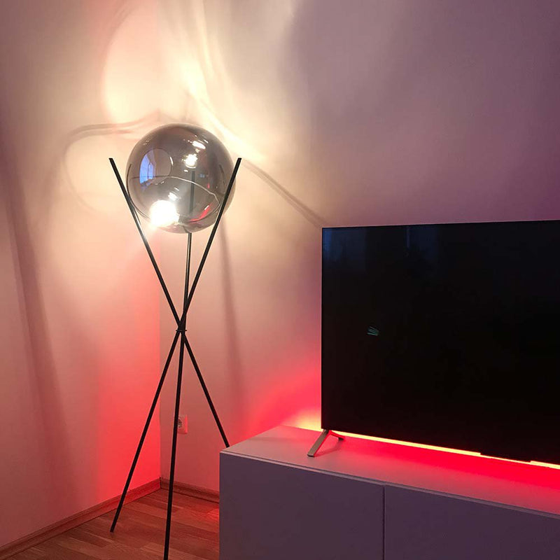 Skapetze - S.LUCE Pro Vloerlamp Sphere 40 Met Rookglazen Bol