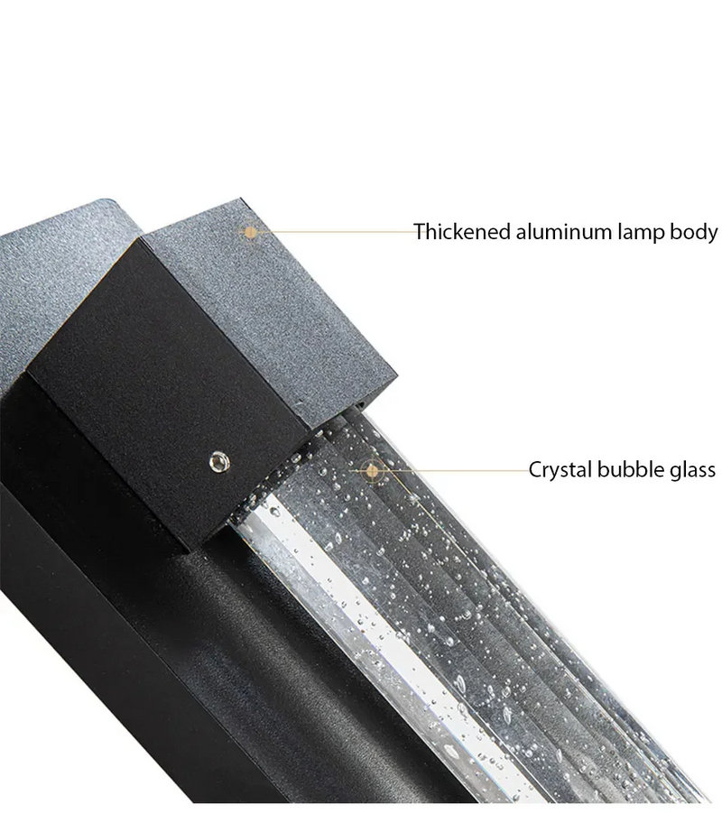 CrystalLux Buitenwandlamp – Moderne Waterdichte Wandverlichting met K9 Kristal & Anti-Roest Aluminium