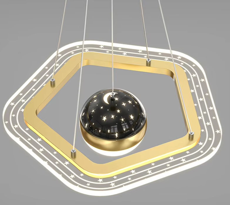 LunaNova LED Plafondlamp met Sterrenprojectie - hanglampen - afmetingen