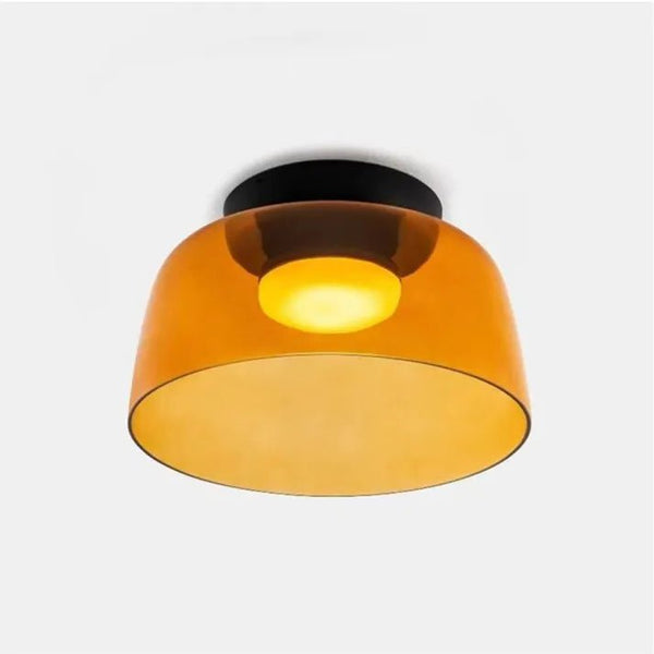 Scandinavische Designer Creatieve Persoonlijkheid Middeleeuwse Glazen Plafondlamp - plafondlamp - detail