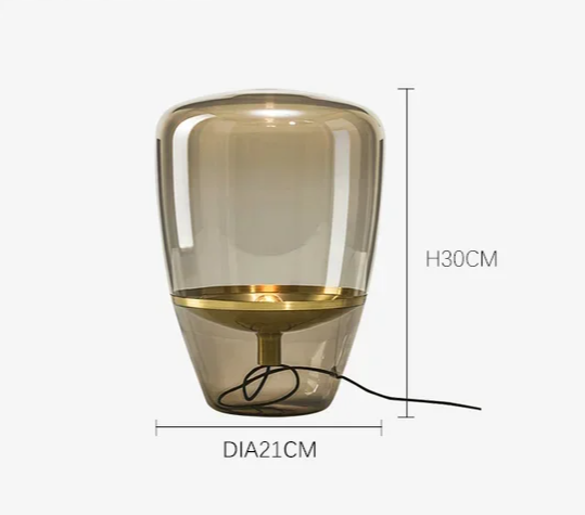 AuroraGlow – Scandinavische Designer Glazen Tafellamp LED - vloerlamp - materiaaldetail