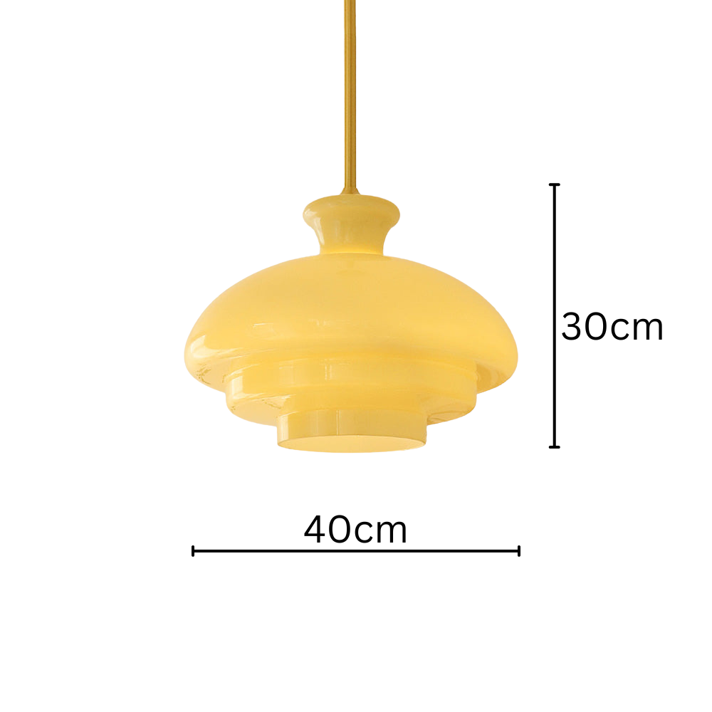 Bauhaus Hanglamp Van Roomgeel Glas - hanglampen