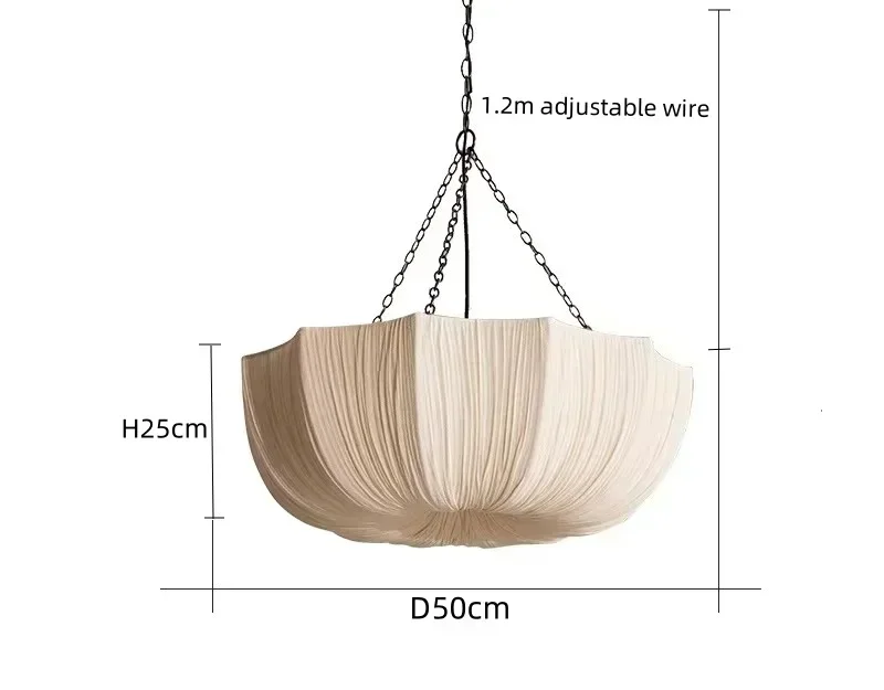 KumoWabi Japanse Wabi-Sabi Stoffen Hanglamp - plafondlamp - verlicht