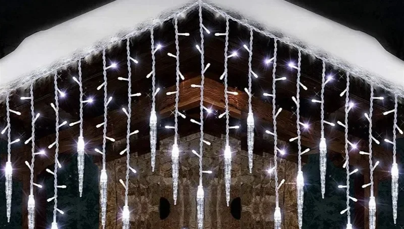 LumaSneeuw 4M LED Sneeuwvlok Gordijnverlichting – Kerst IJspegel Sfeerverlichting
