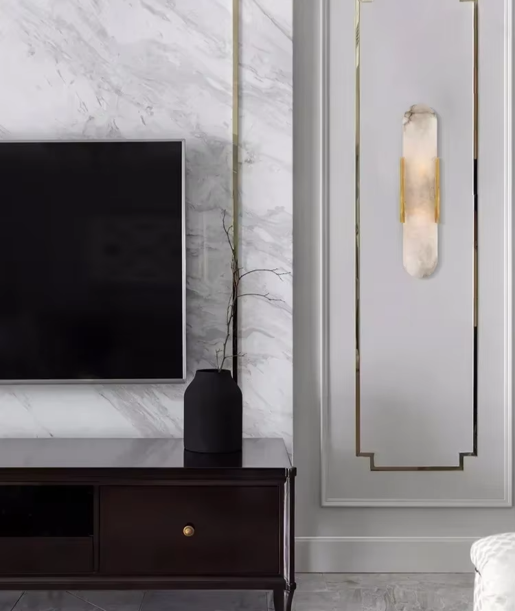 Luxe Marmeren Wandlamp – Modern Design met Stijlvolle Verlichting - wandlamp - afmetingen
