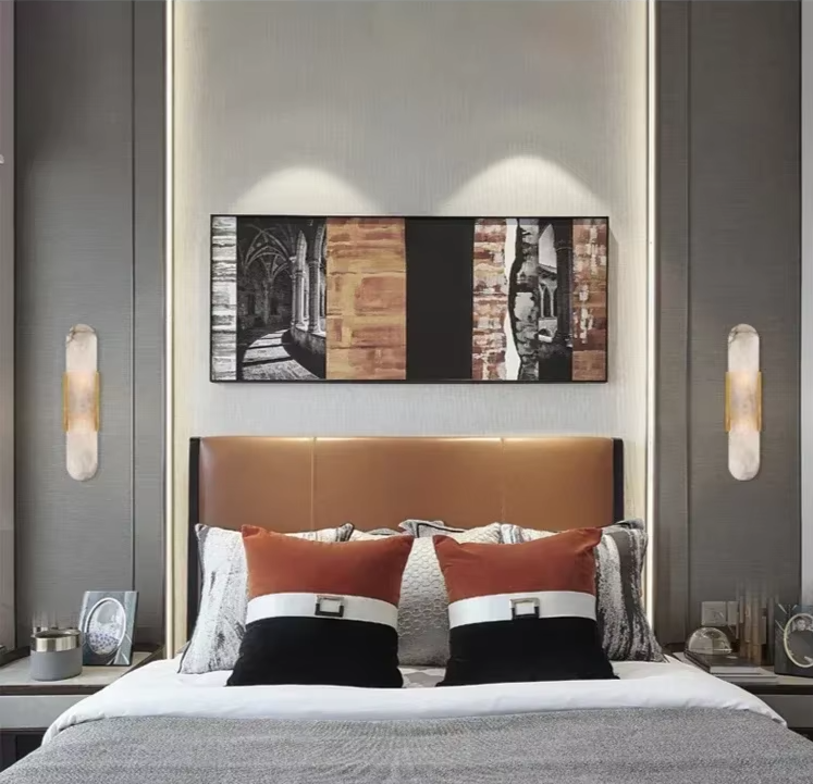 Luxe Marmeren Wandlamp – Modern Design met Stijlvolle Verlichting - wandlamp