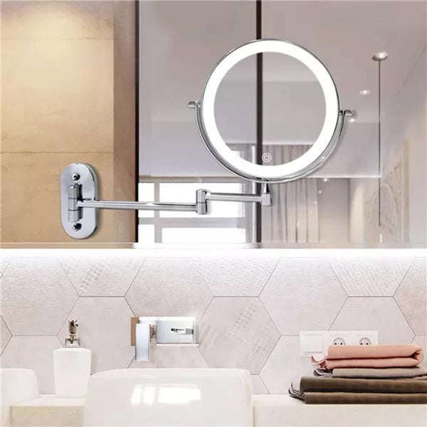 Chroomzilver Oplaadbare Led Vergrotende Spiegel Voor Make-Up En Badkamer - wandlampen - sfeerbeeld