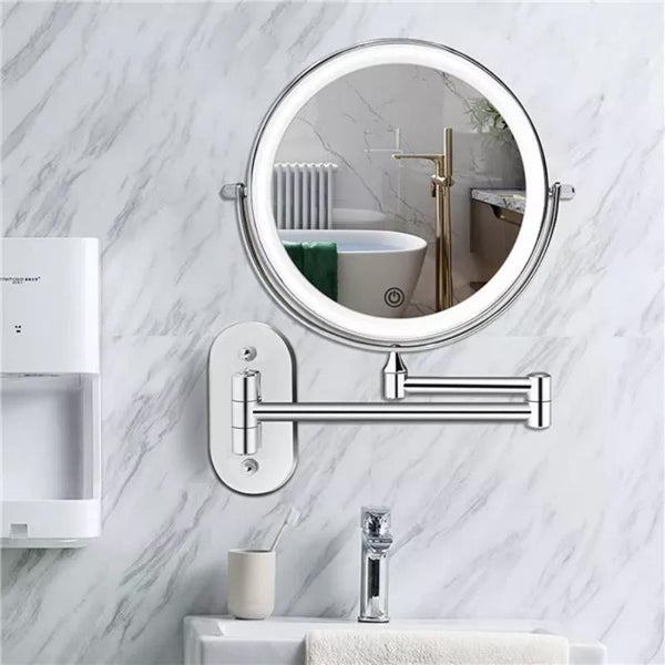 Chroomzilver Oplaadbare Led Vergrotende Spiegel Voor Make-Up En Badkamer - wandlampen - detail